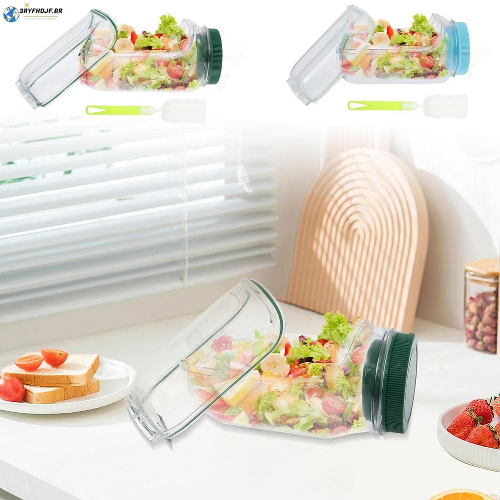 Frasco De Salada Com Copo 1000 ml À Prova De Vazamento Lateral Aberto Para Piquenique De Escritório SHOPSKC1893
