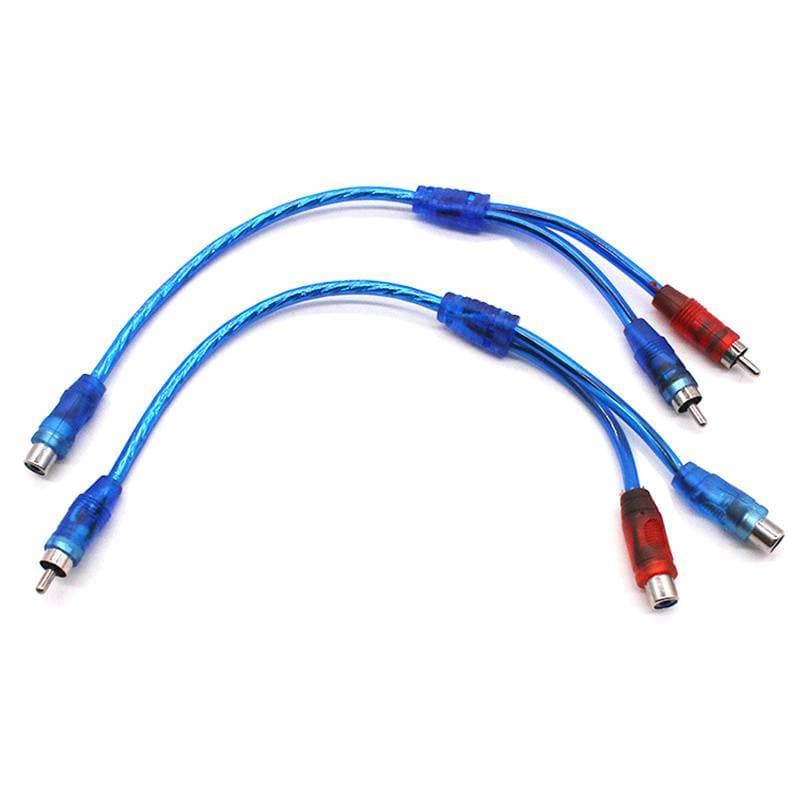 EWC Alta Qualidade Carro MP3 Áudio RCA 1 Macho Para 2 Fêmea Y Divisor Cabo Adaptador Conversor AUX Amplificador De Alto-