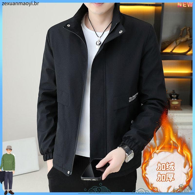 Outono inverno novo estilo jaqueta acolchoada forro de lã engrossado jaqueta masculina versão coreana Casual quente acol