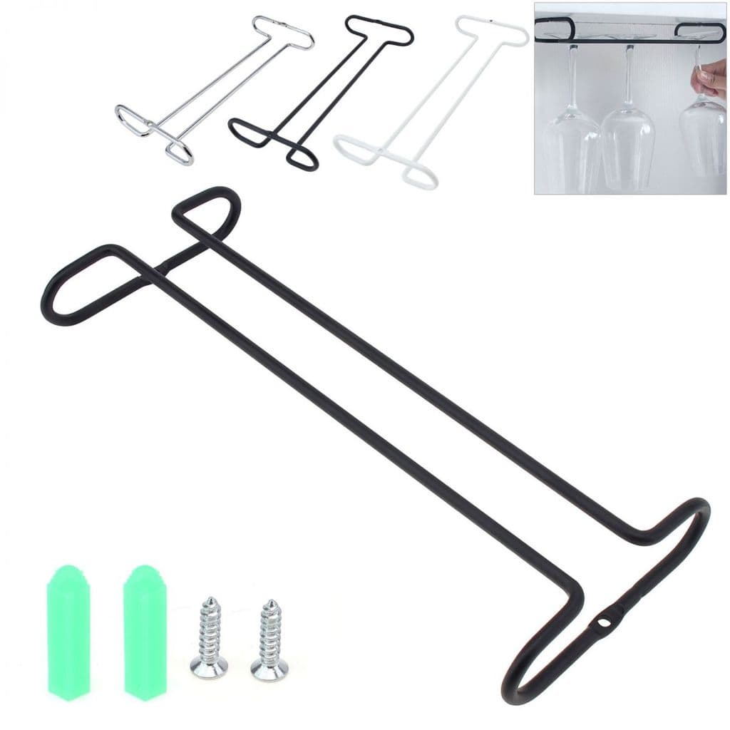 1 Peça Rack De Vidro De Vinho Utensílios De Vapor Sob Prateleira Do Armário Suporte De Óculos Armazenamento