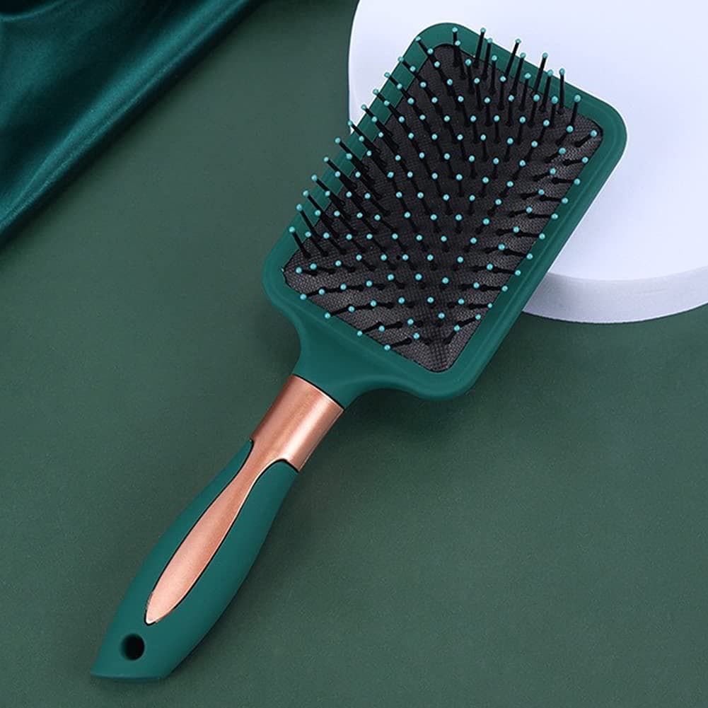Escova Desembaraçadora Antiestática para Massagem Capilar com Base de Silicone, Cerdas de Nylon, para Secagem com Secado