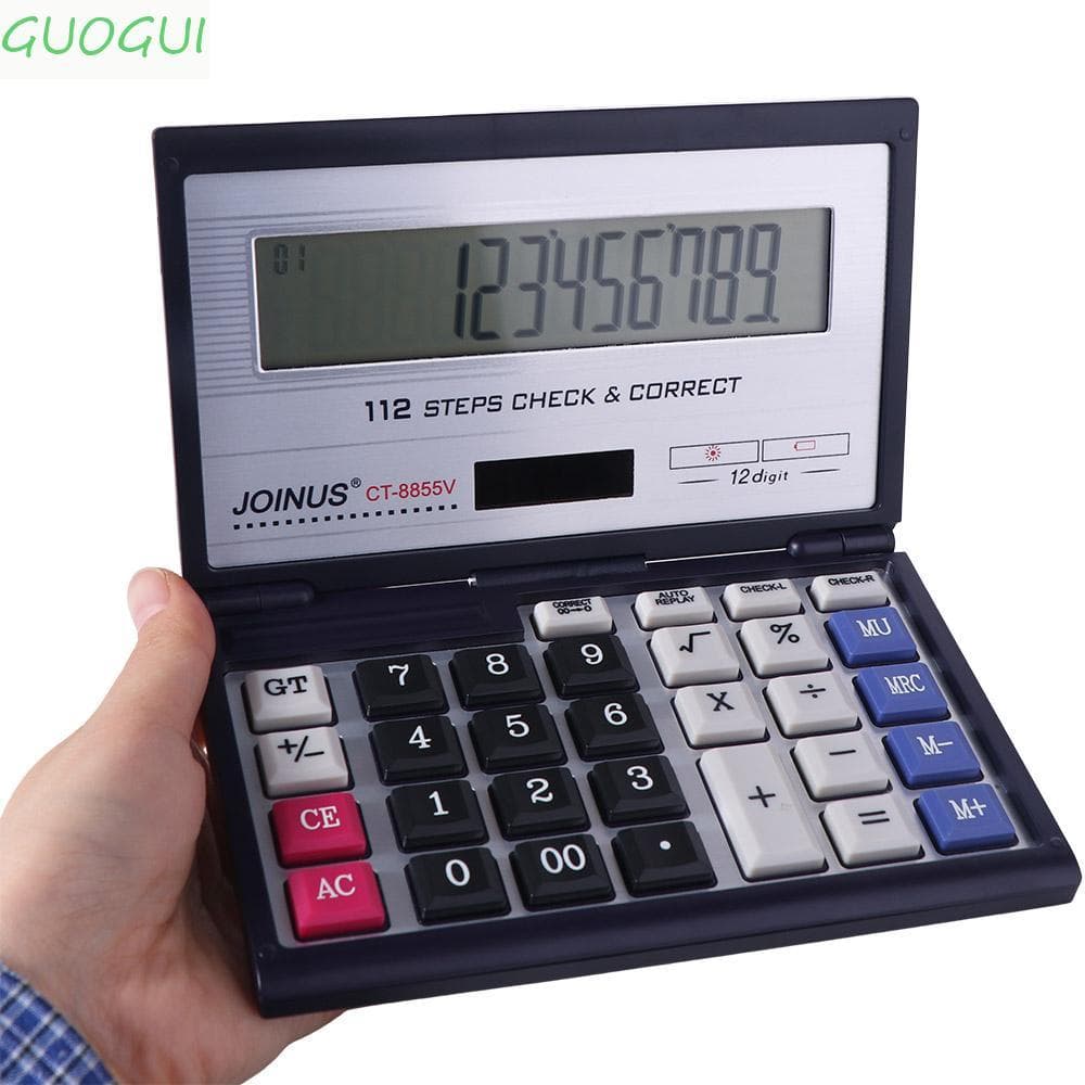 Calculadora Dobrável GUOGUI , Solar Portátil De Escritório Financeiro De 12 Dígitos