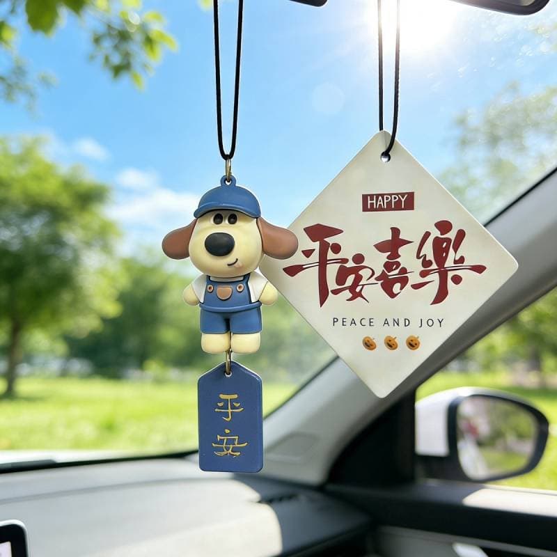 Criativo dos desenhos animados mestre cão carro pingente requintado boneca ornamentos de carro seguro decoração do carro