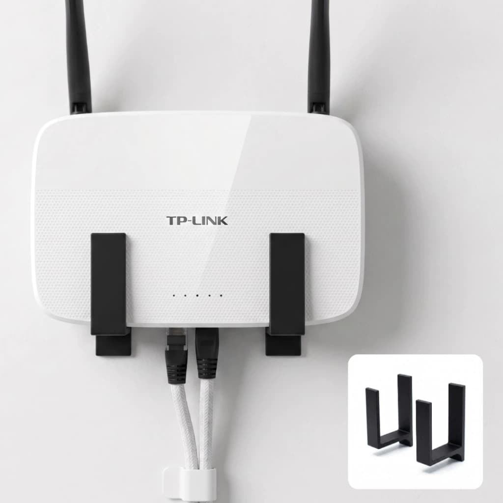 Suporte Roteador Parede Sem Furo Fita 3M Organizador WiFi Universal