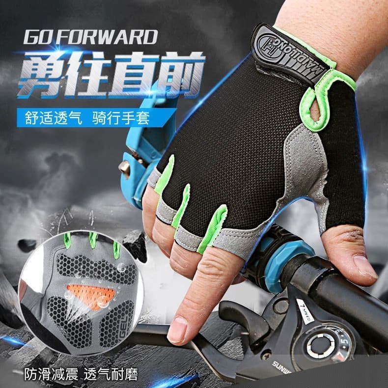Luvas de Ciclismo Esportivas de Meio Dedo Unissex, Respiráveis, Antiderrapantes, Resistentes ao Desgaste, Anti-Bolhas, E