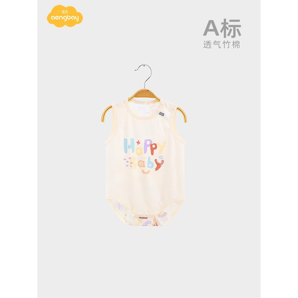 Aengbay Macacão de bebê verão estilo fino macacão de bebê recém-nascido de fibra de bambu colete de bebê macacão