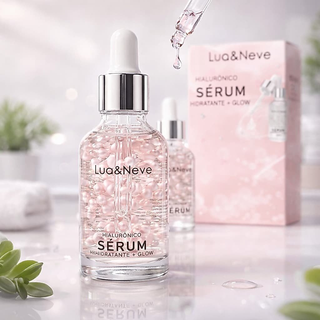 LUA&NEVESérum Facial Hidratante Glow Hialurônico Antissinais Antioxidante Rejuvenescedor Iluminador
