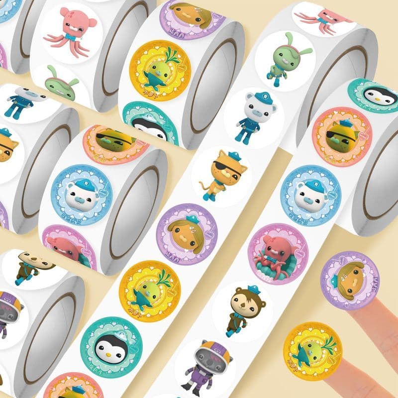 Adesivos de rolo de coluna pequena submarina, adesivos fofos de desenhos animados, brinquedos infantis, adesivos decorat