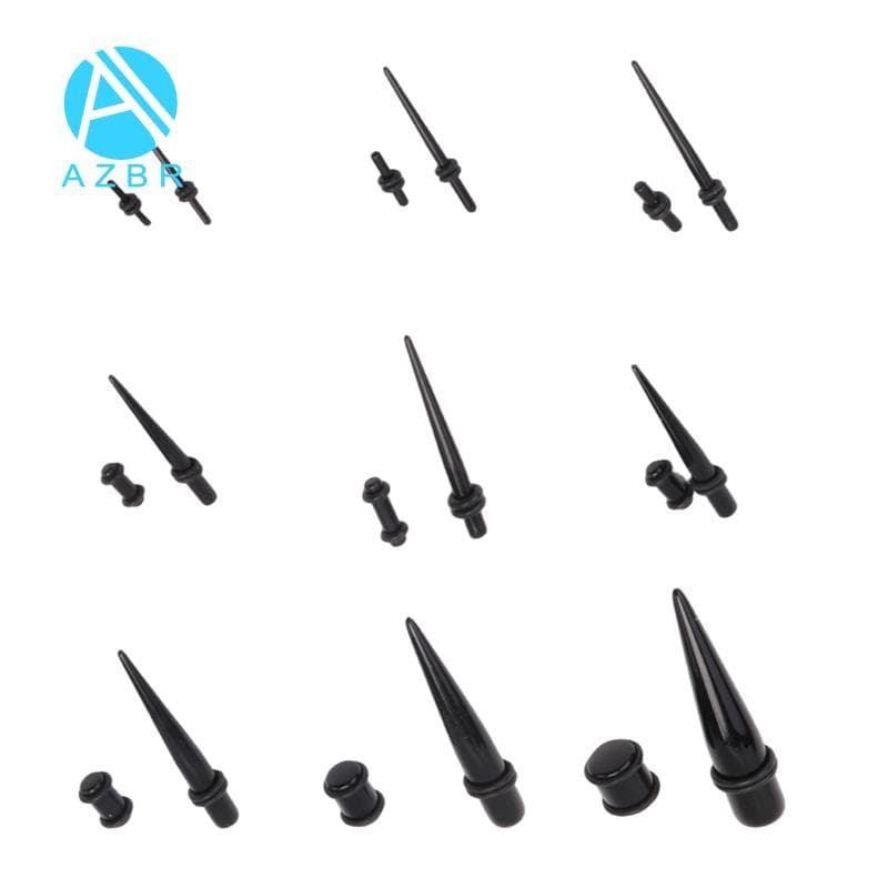Kit Completo De Cones De Orelha De 18 Peças , Túnel De Maca De Brinco Acrílico (Preto)