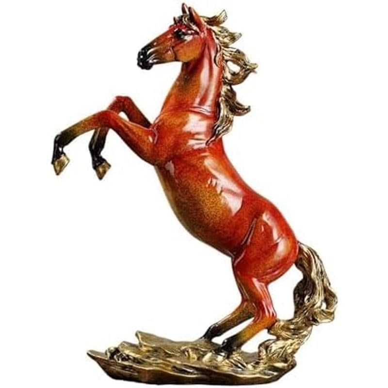 Estátua De Resina De Cavalo Em Pé De 13 Polegadas , Estatuetas De Escultura Saltador , Decoração De Arte Moderna De Orna