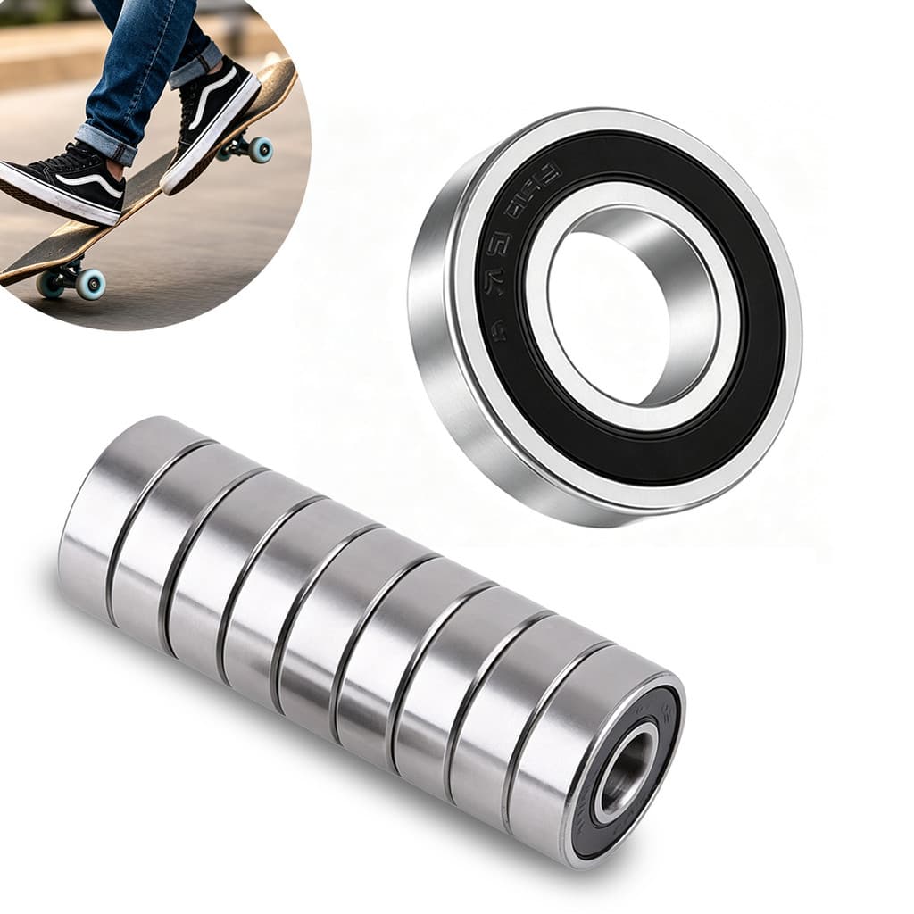 Kit 10 Rolamento 608 2RS Micro Esfera Skate Patins Longboard Rolamentos Para Eixo