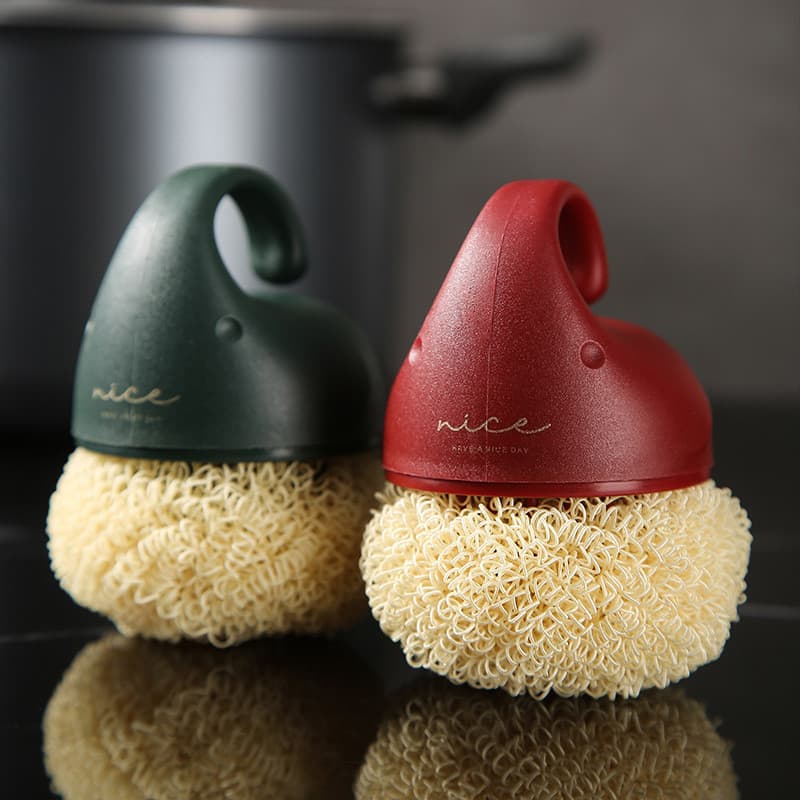 Escova para lavar panelas, cozinha doméstica, lavar louça, não machuca a panela, bola de limpeza, cabo curto, escova par