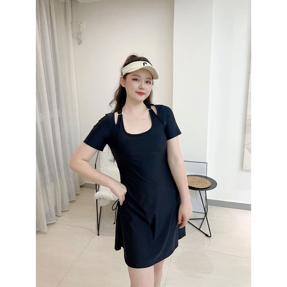 Saia de uma peça maiô menina High-End sentimento pequenos seios reunidos conservador mais magro olhar cintura estreita c