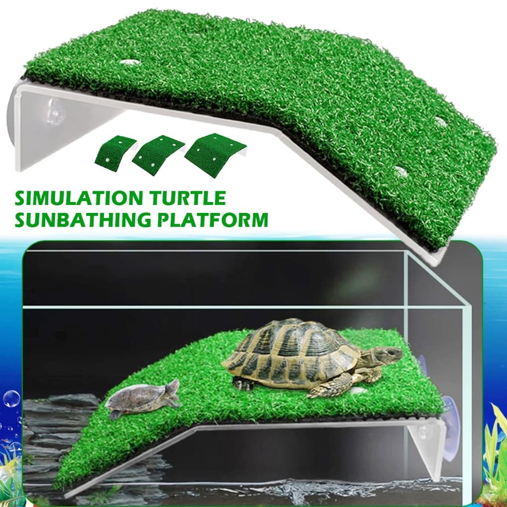 Plataforma para Tartarugas, Simulação de Pastagem, Acessórios para Aquário, Decoração de Ilha de Musgo 0947