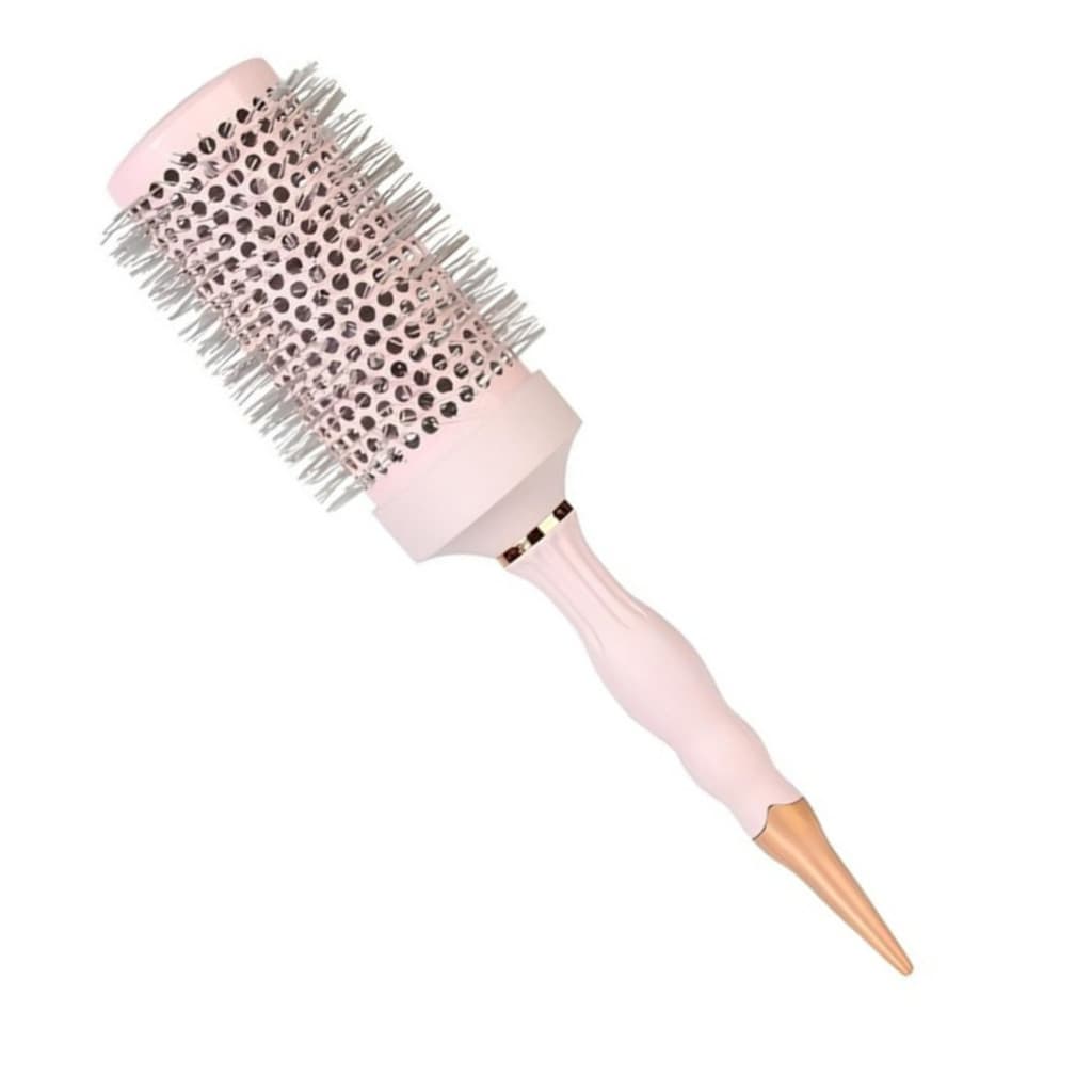 Escova de Cabelo Térmica Profissional Vazada Rosa com Cerdas Nylon 73mm Antifrizz e mais Brilho