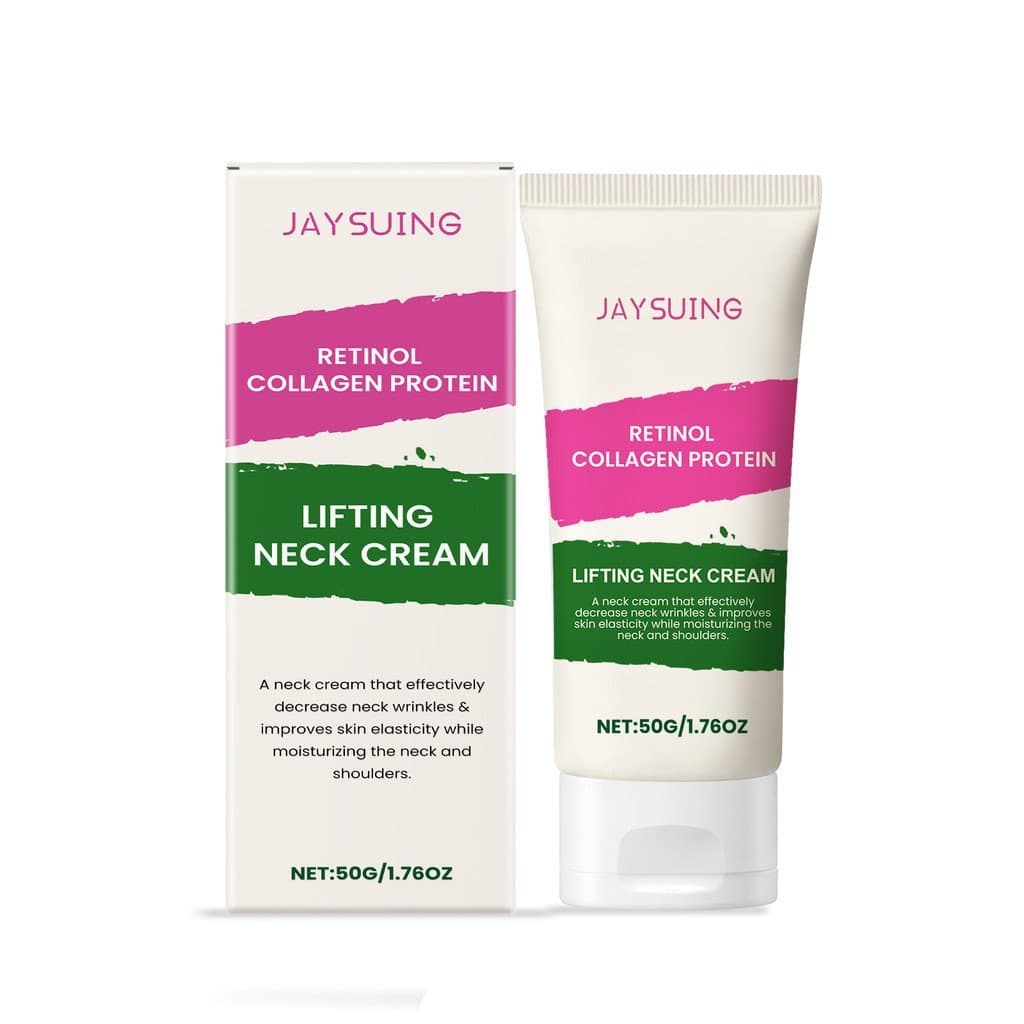 O Creme para Pescoço Jaysuing reduz linhas finas, tonifica a pele ao redor do pescoço, hidrata suavemente e contém colág
