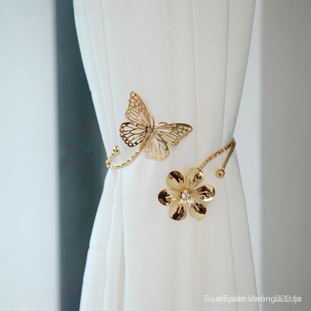 BOLONI Borboleta Cortina Tieback , Flor Folhas Forma Fivela De Retenção De Luxo , Metal