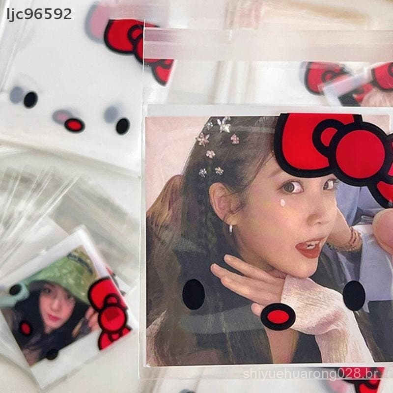 [ljc] 100 Pcs Sacos De Plástico Hello Kitty Saco De Doces Biscoitos Lanche Fofo De Desenho Animado Presente Opp Embalage