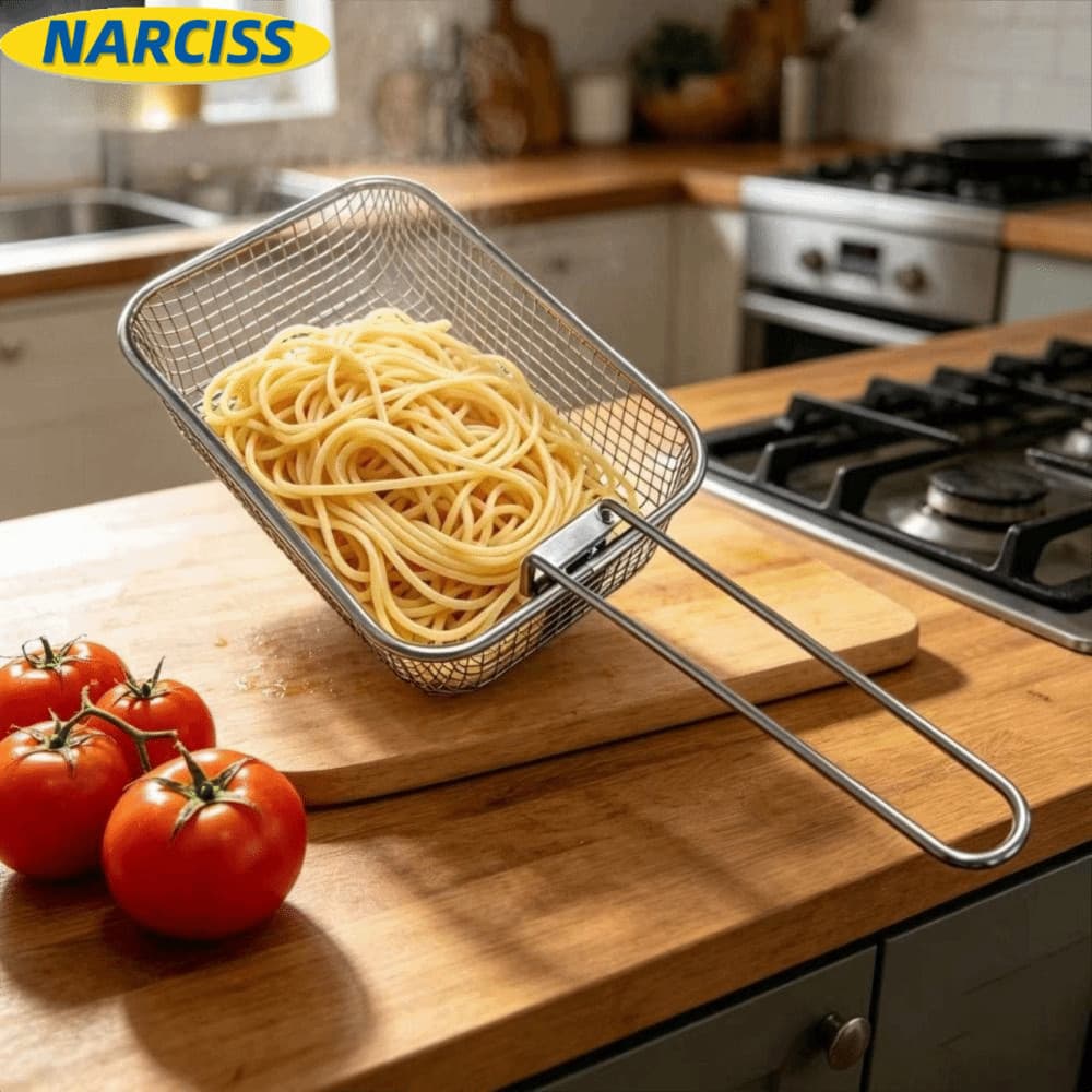 Rack De Grelhar NARCISSUSPW , Fritadeira De Ar Antiaderente Empilhável , Cesta De Fritura De Drenagem De Alça Longa De M