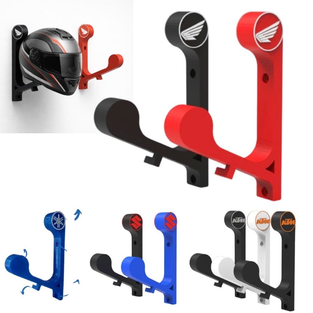 Suporte Capacete Parede Universal Moto Honda Yamaha Suzuki KTM Resistente Fácil Instalação com Bucha