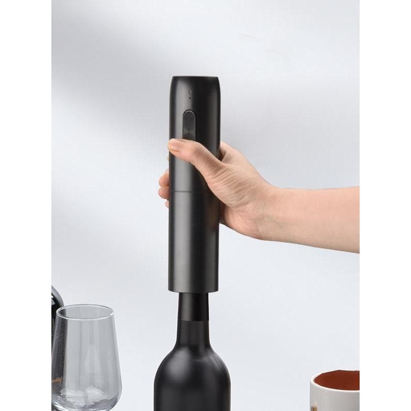 Saca-rolhas de vinho tinto Samurai preto, saca-rolhas de vinho totalmente automático tipo-c, abridor de vinho elétrico r