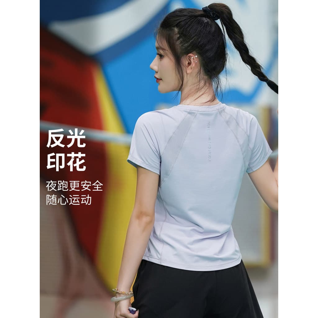 Costura malha respirável uniforme de Badminton feminino competição de manga curta uniforme especial verão de secagem ráp