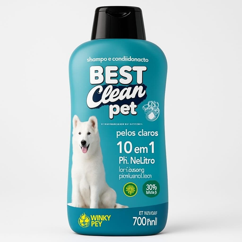 Shampoo Pet Pelos Claros 10 em 1 700ml PH Neutro Para Cães e Gatos Best Clean Pet