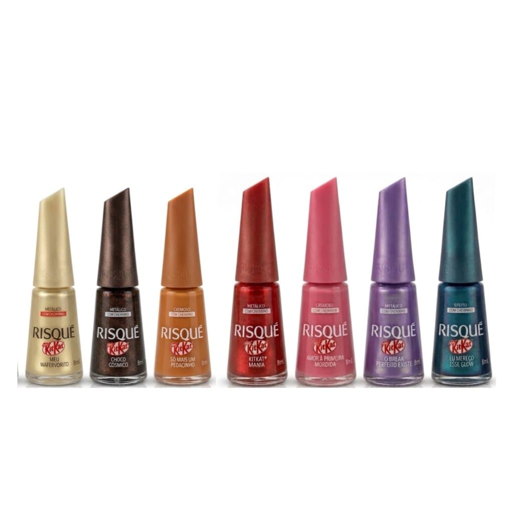 Kit Esmaltes Risqué KitKat Lançamento Esmalte Com Cheirinho De Chocolate Esmalte Atacado Oficial