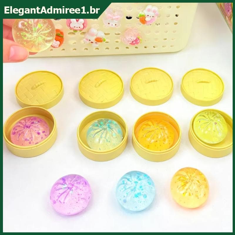 ELEGA Macio Translúcido Glitter Cozido No Vapor Brinquedo De Estresse Recuperação Lenta Squeeze Para Crianças Festa Favo