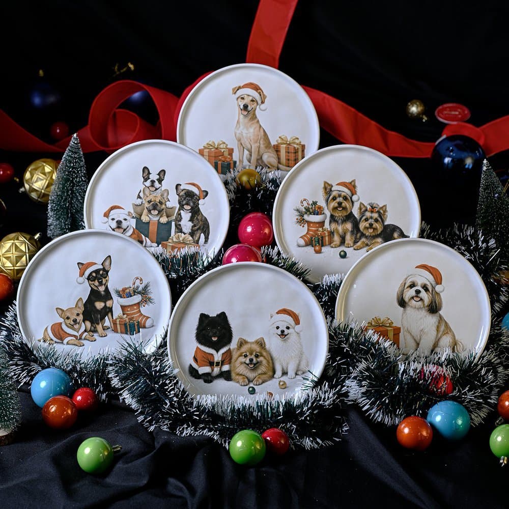 Kit Prato de Sobremesa Bio Ho Ho Dogs 21,5CM 6pçs - PORTO BRASIL