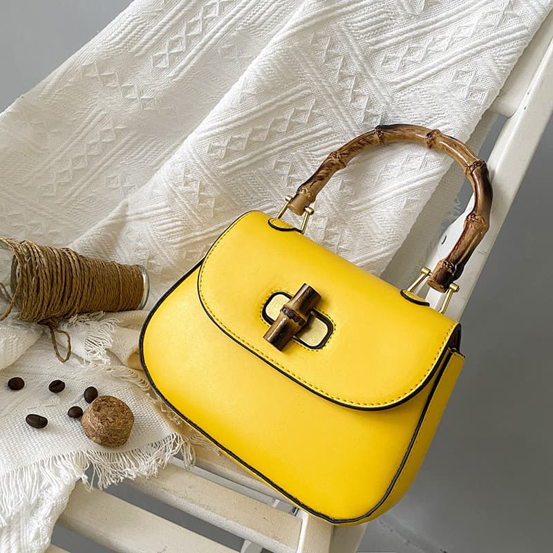 2024 Nova Bolsa Vintage de Bambu Trançado, Bolsa de Ombro Único, Bolsa Transversal, Bolsa Casual de Moda Feminina OLBV