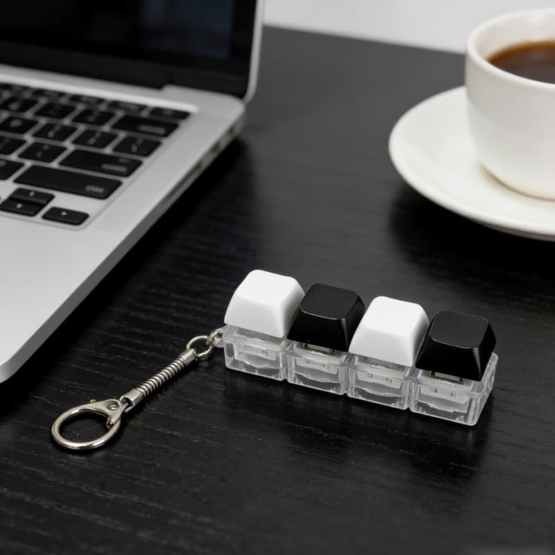 Li * Fun Interactive 4 Key Press Stress Toy Chaveiro Acessório Para Relaxamento Portátil Design Durável