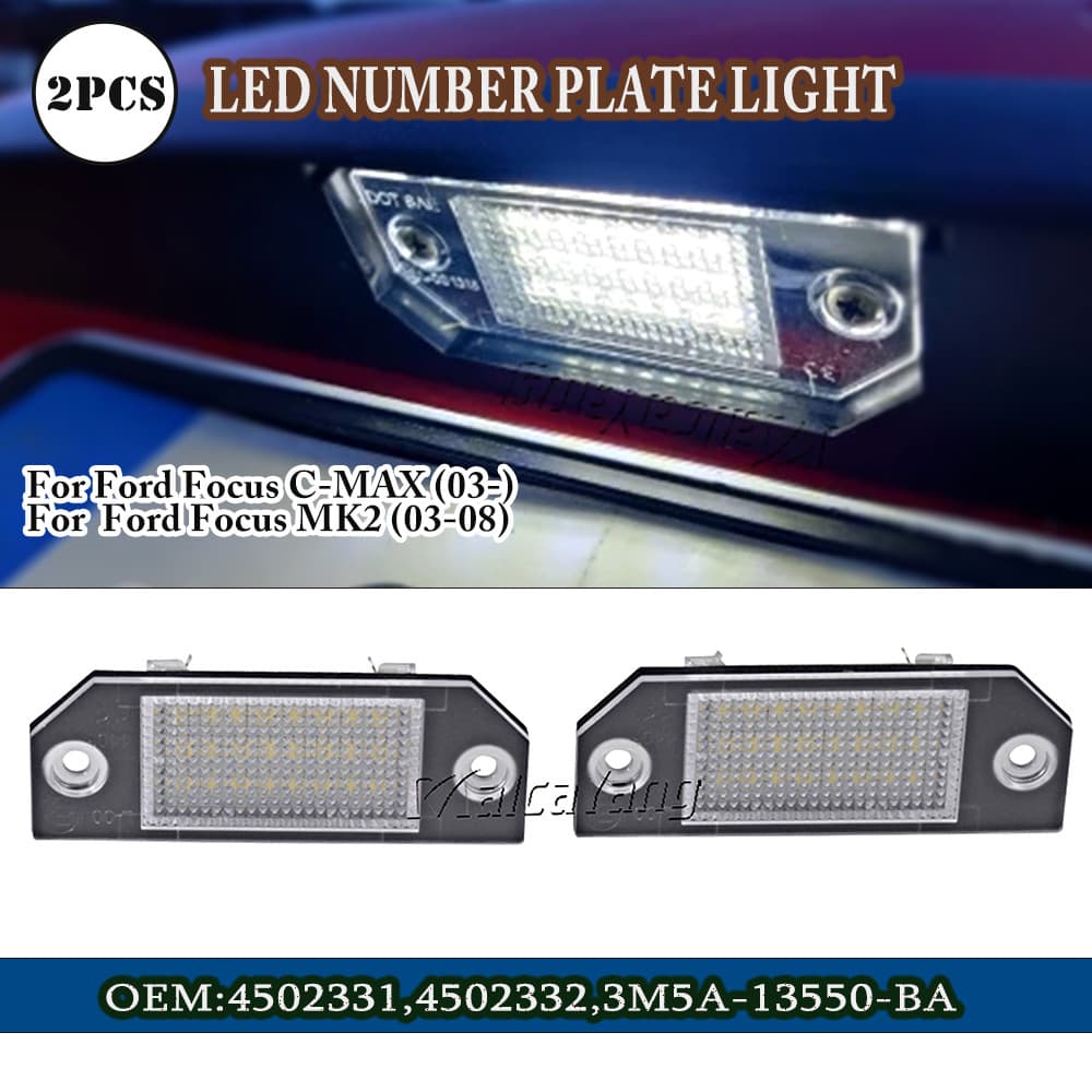 Luzes Da Placa De Licença Do Carro LED Para Ford Focus C-MAX MK2 2003-2008 Indicador Branco Lâmpadas Traseiras Livre De