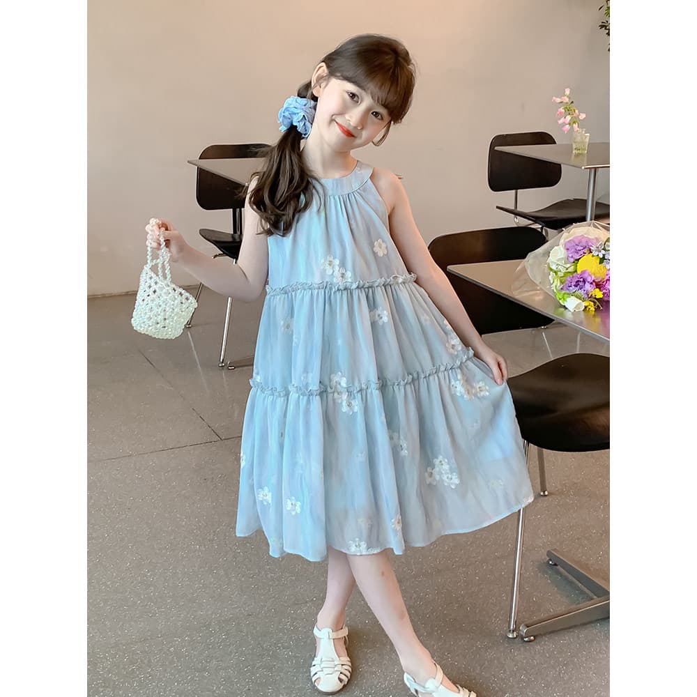 Meninas vestido de verão 2026 novo estilo verão praia vestido menina Chiffon vestido de princesa crianças vestido de ver