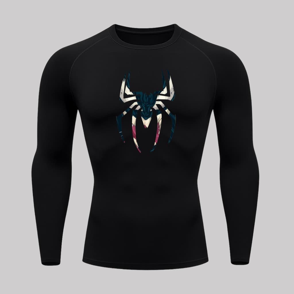 Camiseta Segunda Pele Spider Venom Compressão Manga Longa UV 50+