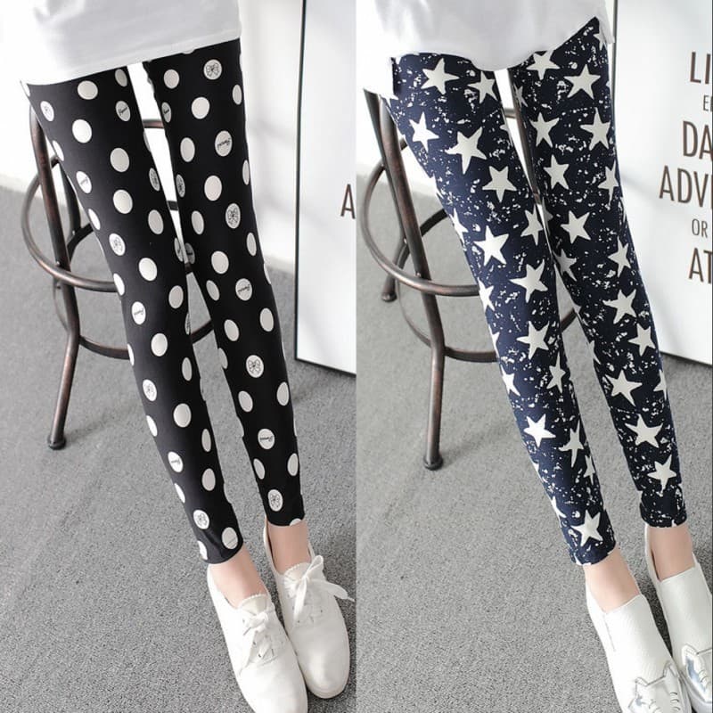 Primavera outono calças finas femininas impressas grandes Leggings elásticas exterior Wear magro-ajuste mais magro olhar