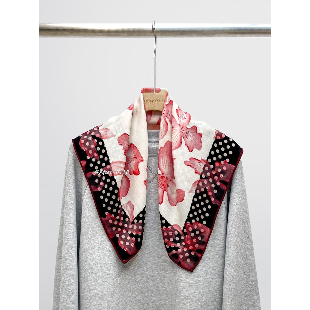Depois [Polka Dot Flowers] Temperamento Dupla Face Mesma Cor Seda Mulberry Seda Lã Lenço de Seda Lenço Quadrado Chinês F