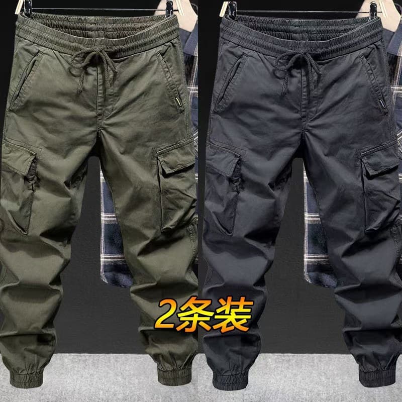 Macacão fino masculino primavera verão Multi-bolso solto calças casuais masculino resistente à sujeira resistente ao des