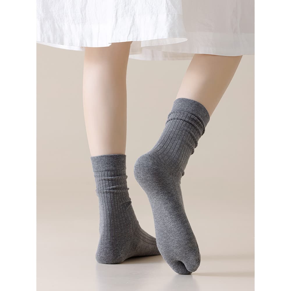 Meias de lã com dedos divididos, meias femininas de cano médio, outono inverno, quentes, grossas, de dois dedos, meias d