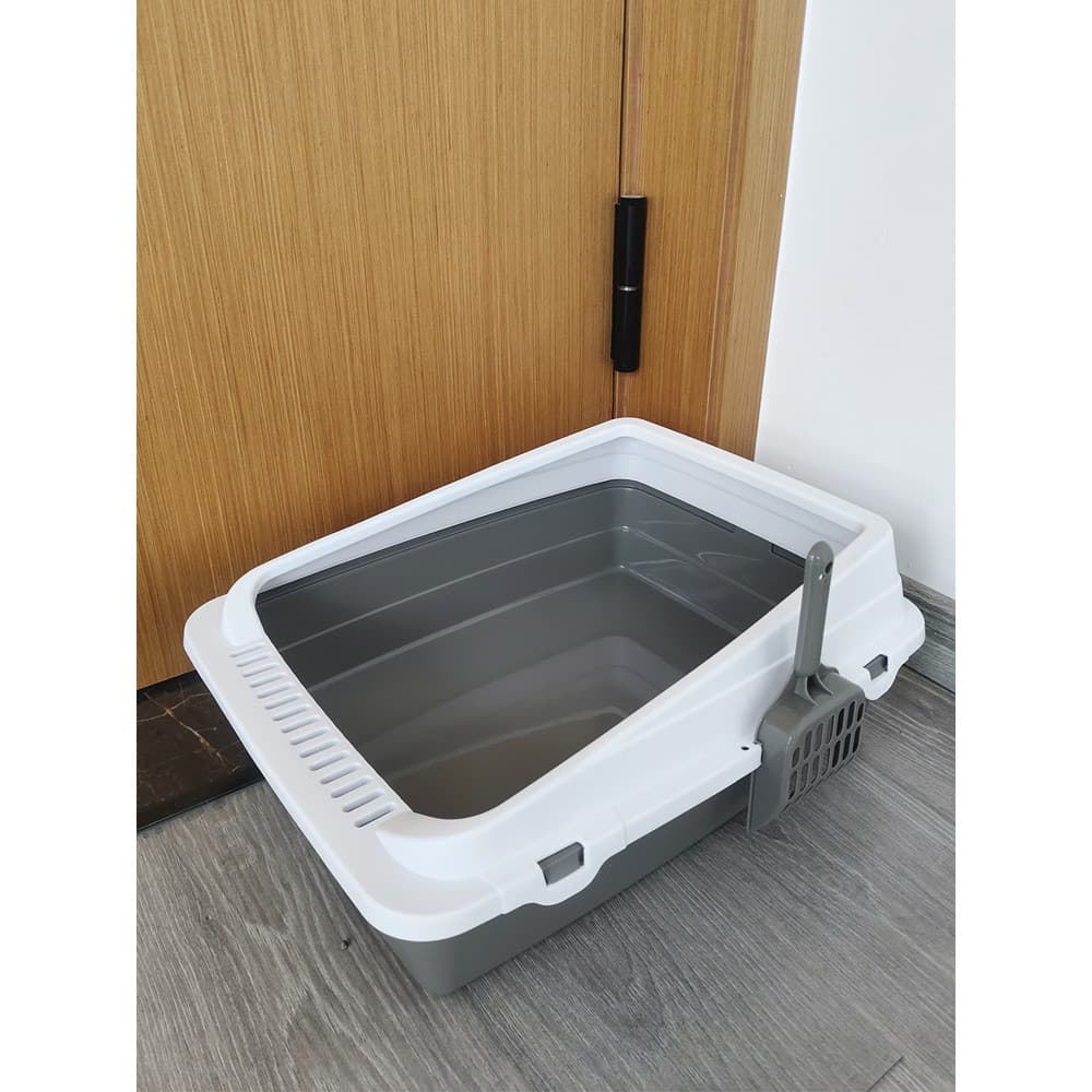 Caixa de areia para gatos, doces ou travessuras, à prova de respingos, Semi-fechada, aberta, banheiro para gatos, grande