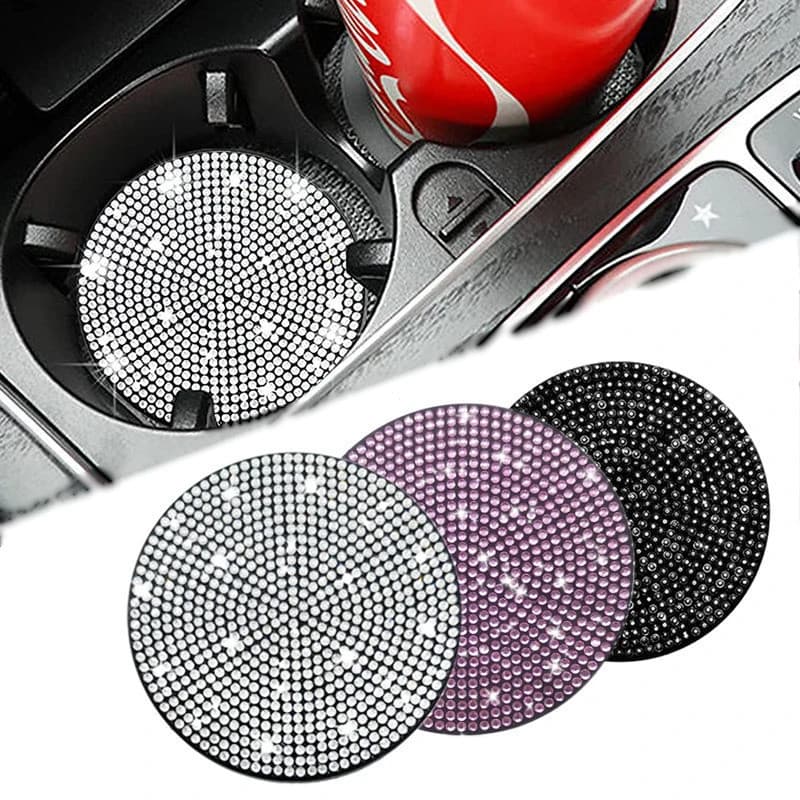 Suporte de copo de diamante para carro, almofada antiderrapante com ranhura, suporte de copo de água de Silicone, suport