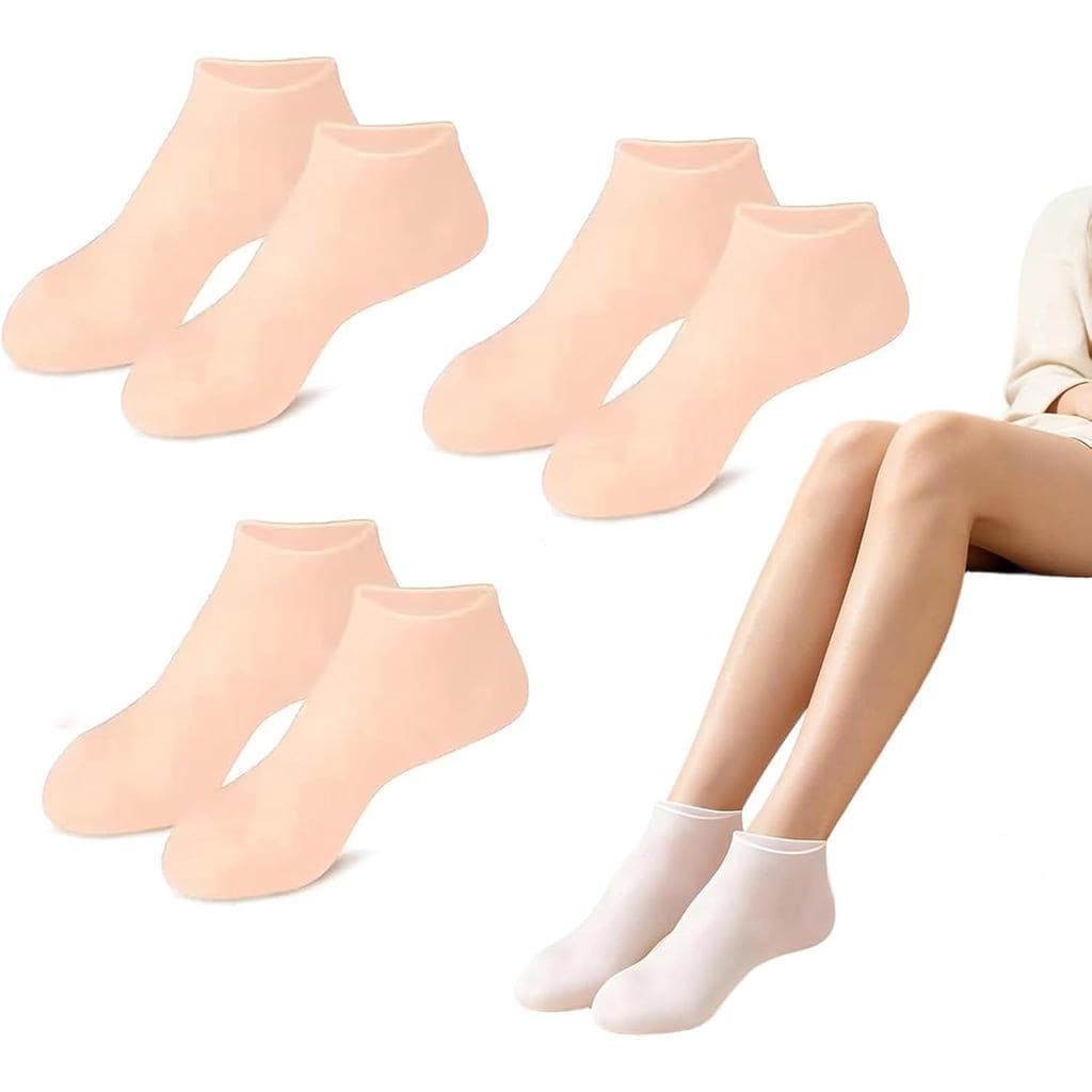 3 pares de meias hidratantes, meias hidratantes noturnas, meias hidratantes para pés secos, meias hidratantes para os pé