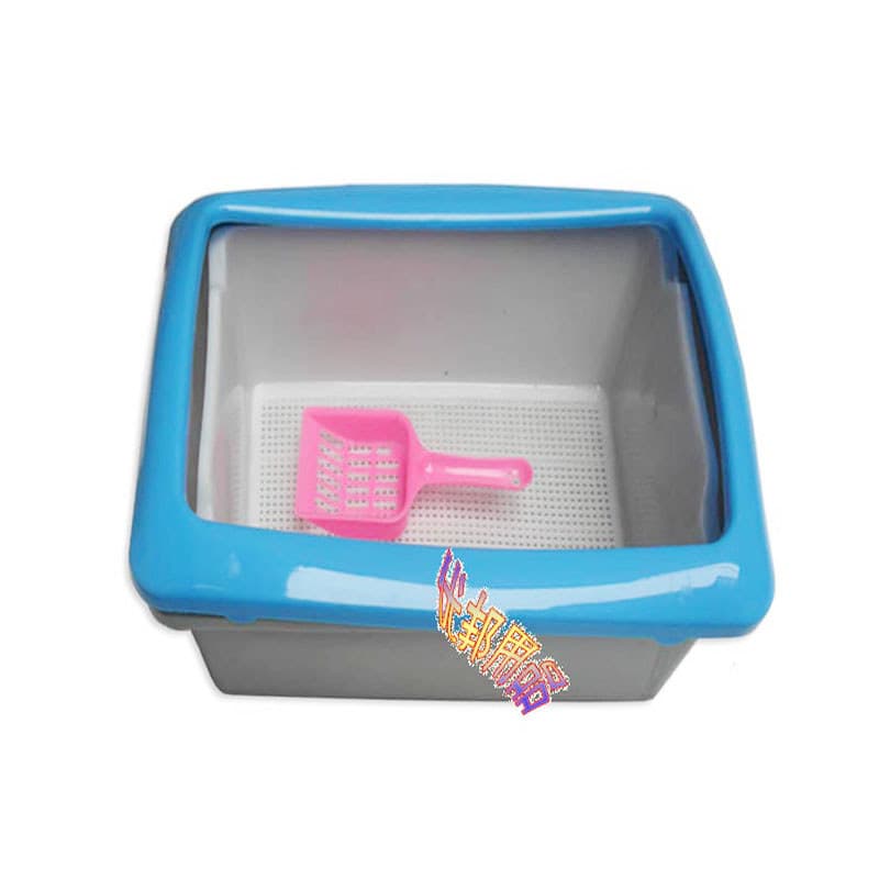 Caixa de areia para gatos de estimação, camada dupla, adequada para areia de gato de cristal, pinho, areia de gato, solo