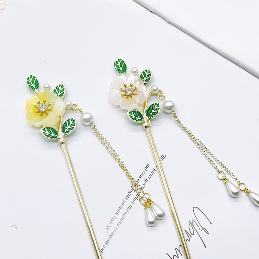 Presilha de cabelo com flores em degradê para mulheres, acessório de cabelo de alta qualidade em estilo chinês moderno,
