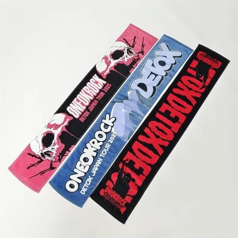 Japonês único um OK ROCK mercadoria puro algodão esportes toalha longa celebridade suporte toalha concerto lenço de mão