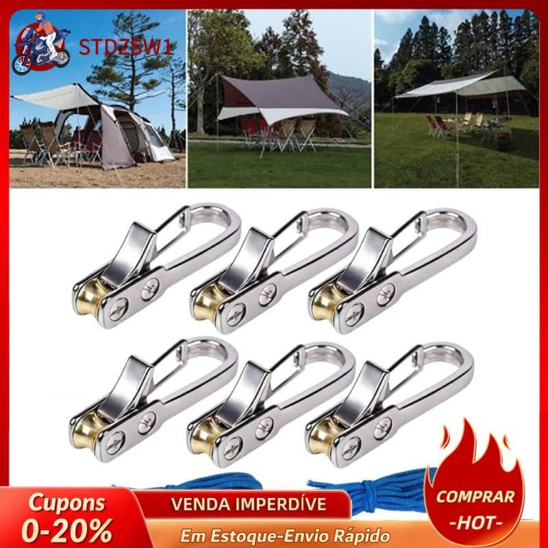 [stdzsw1] Tensor De Ferramenta De Aperto De Corda Com Rolo De Latão Ajustador De Liberação Fácil De Puxar Para Camping