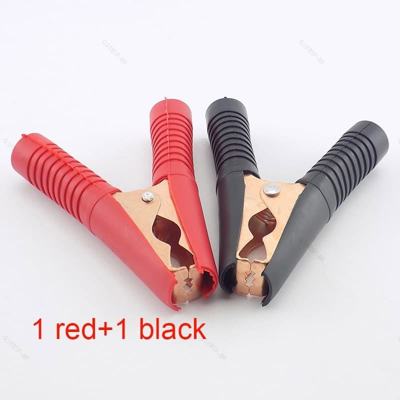 100A Alça Elétrica Jacaré Clipes Adaptador De Crocodilo Conector De Bateria Cabo De Teste Sonda Metal BR16B