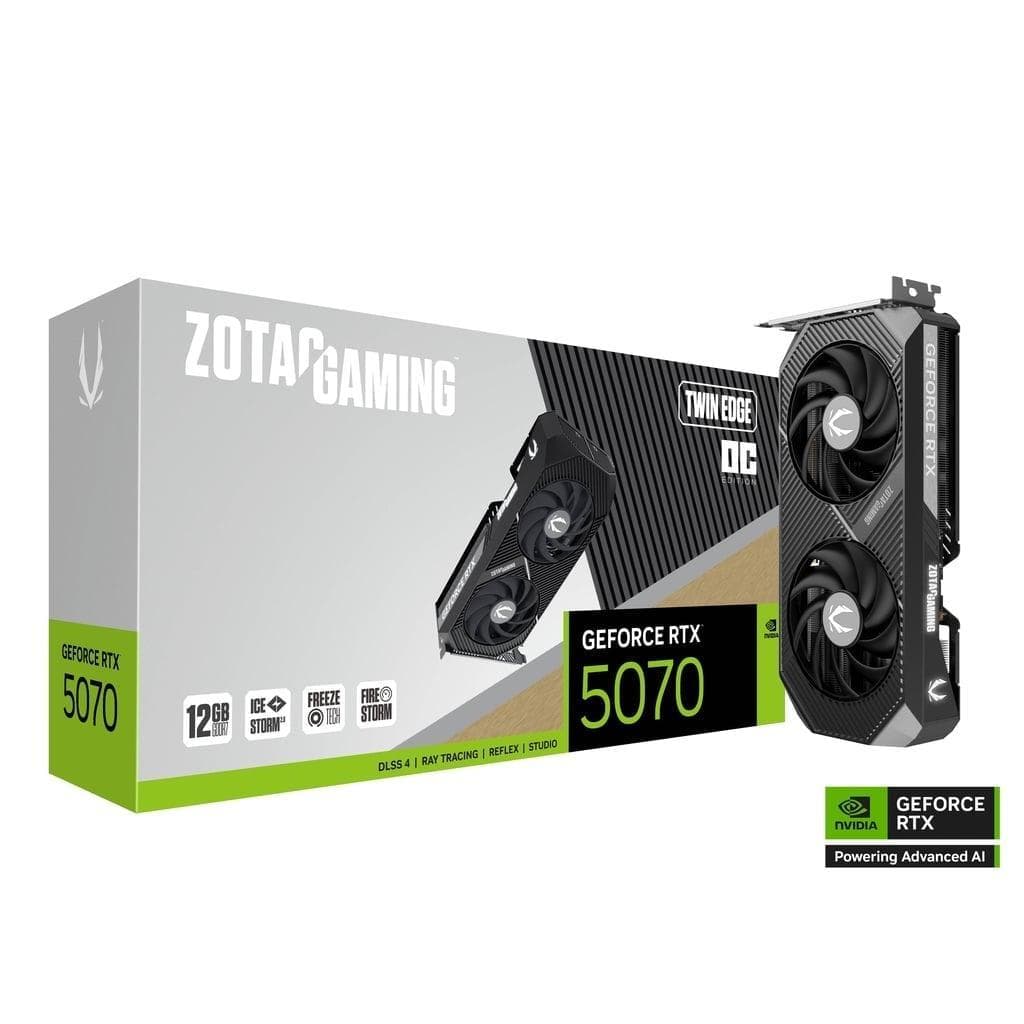Placa De Vídeo GPU Zotac Gaming Geforce Rtx 5070 12gb 192 Bits Gddr7 Twin Edge Oc - Zt-B50700h-10a
