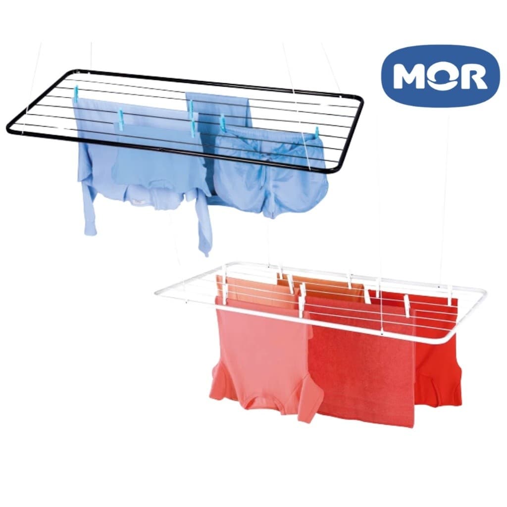 Varal de Teto de Aço Branco Com Parafusos Para Fixação - MOR