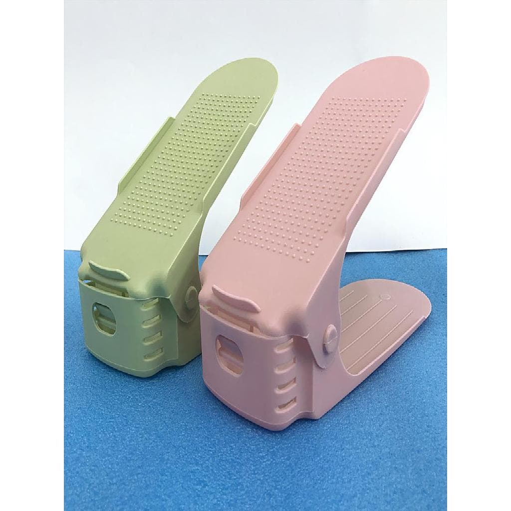 Rack de sapato de armazenamento doméstico suporte de sapato de dupla camada plástico integrado simples economia de espaç